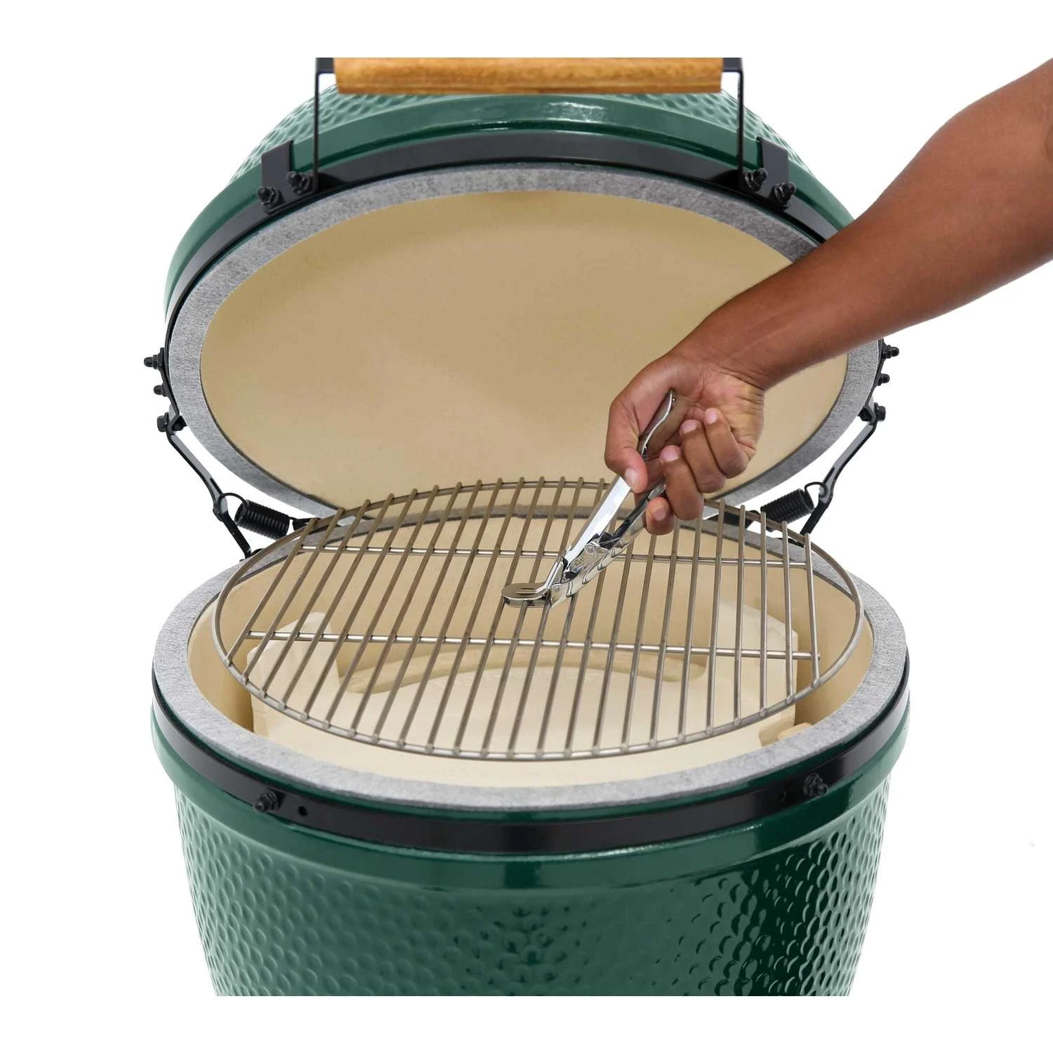 Big Green Egg 18.25 In. Large EGG Package With Nest/Handler Charcoal Kamado Grill And Smoker Green - Image 3