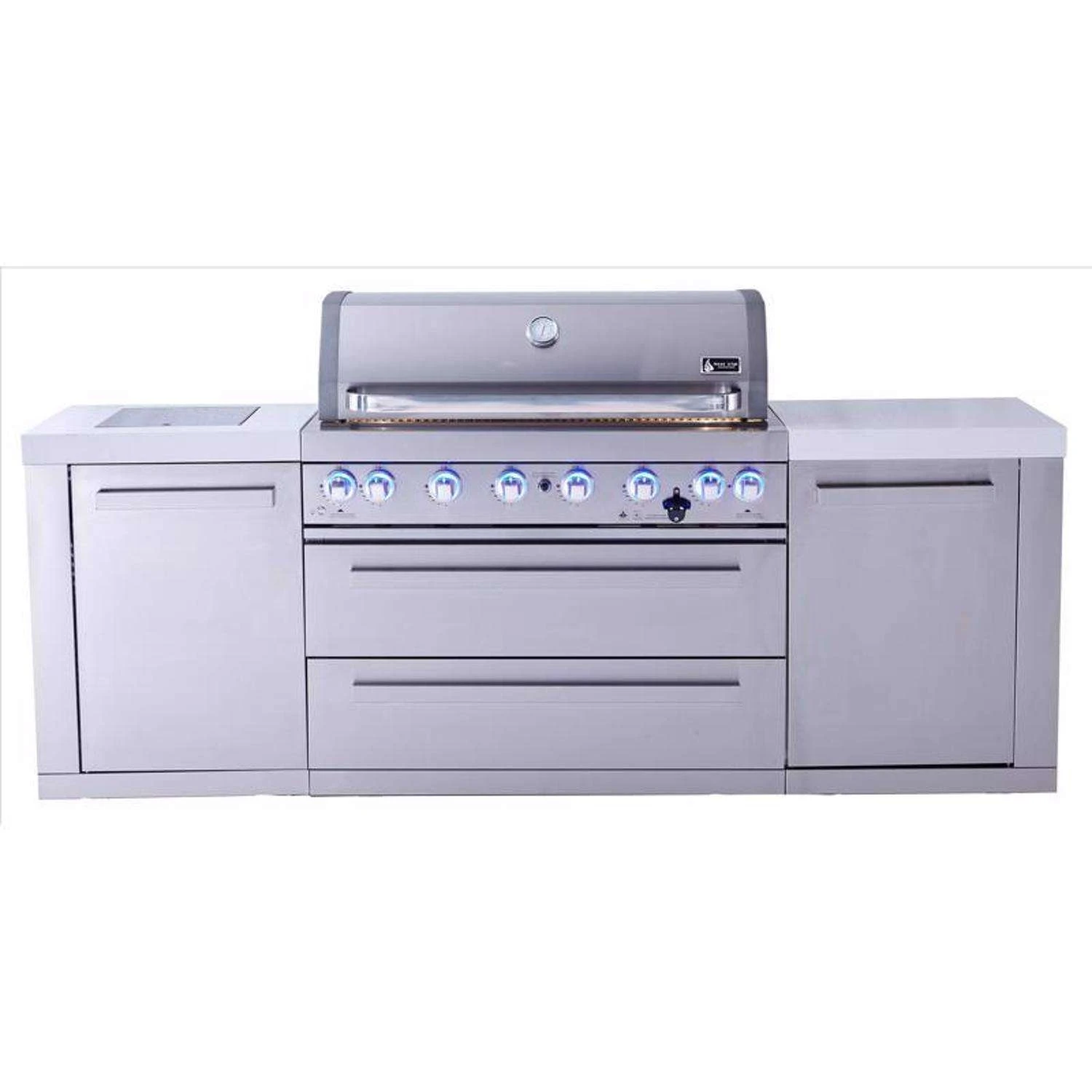 Mont Alpi Island 6 Burner Natural Gas/Propane Grill Silver - Image 3