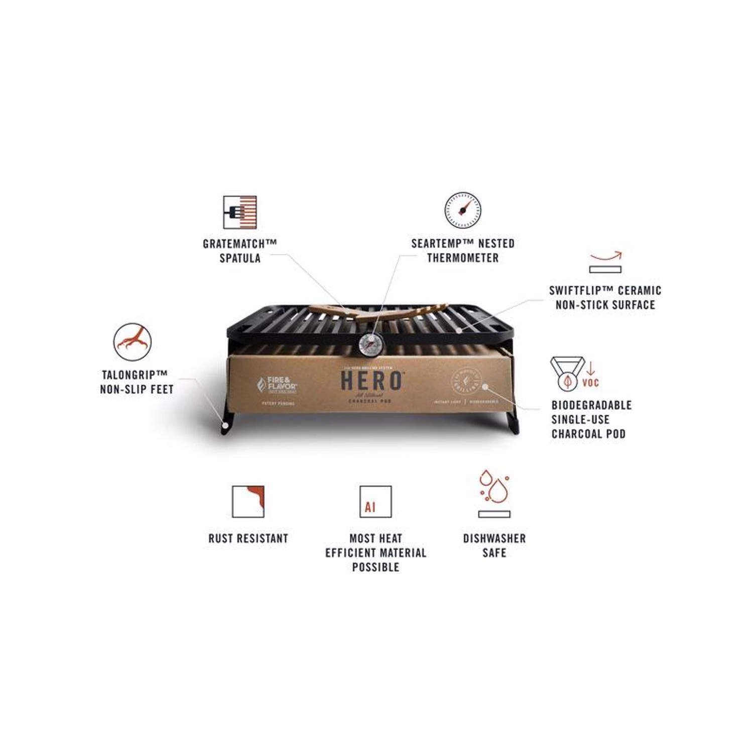 Fire & Flavor Hero Charcoal Grill System Black - Image 3