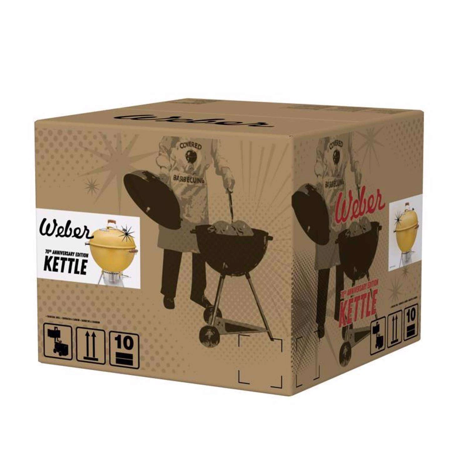 Weber 22 In. 70th Anniversary Kettle Charcoal Grill Hot Rod Yellow - Image 8