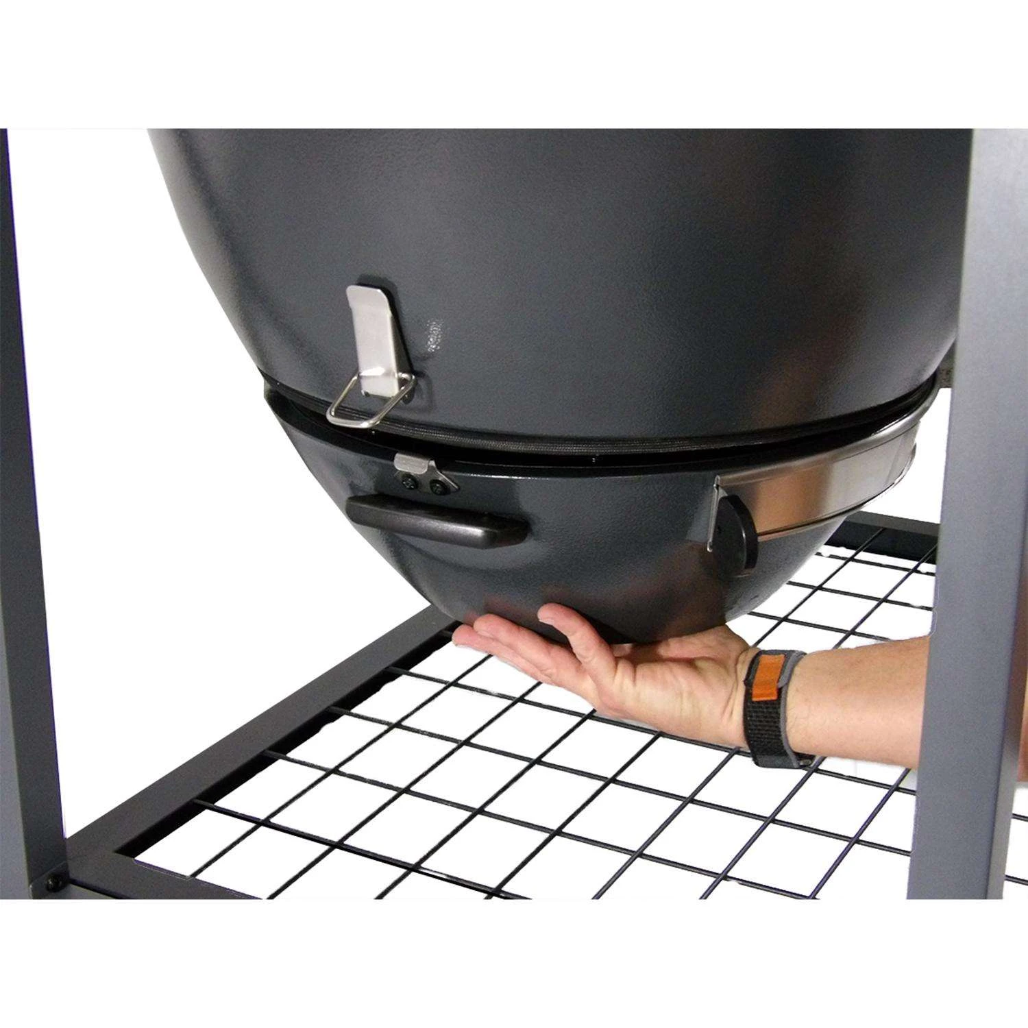 Brand-Man Grills 20 In. Rodeo Deluxe Charcoal/Wood Kamado Grill And Smoker Gray - Image 6