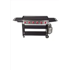 Camp Chef 6 Burner Liquid Propane Outdoor Griddle Cart Black/Silver