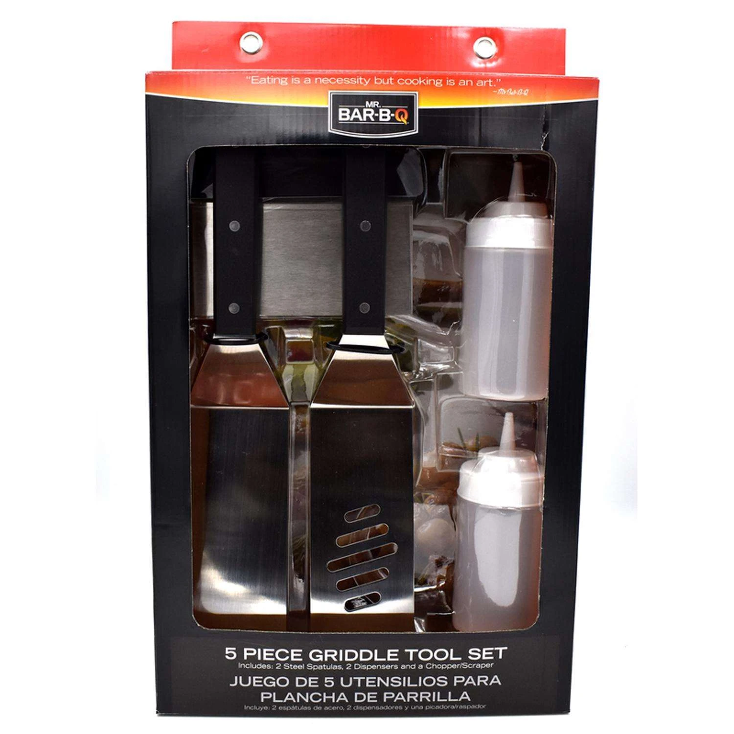 Mr. Bar-B-Q Stainless Steel Black/Silver Griddle Tool Set 5 Pc