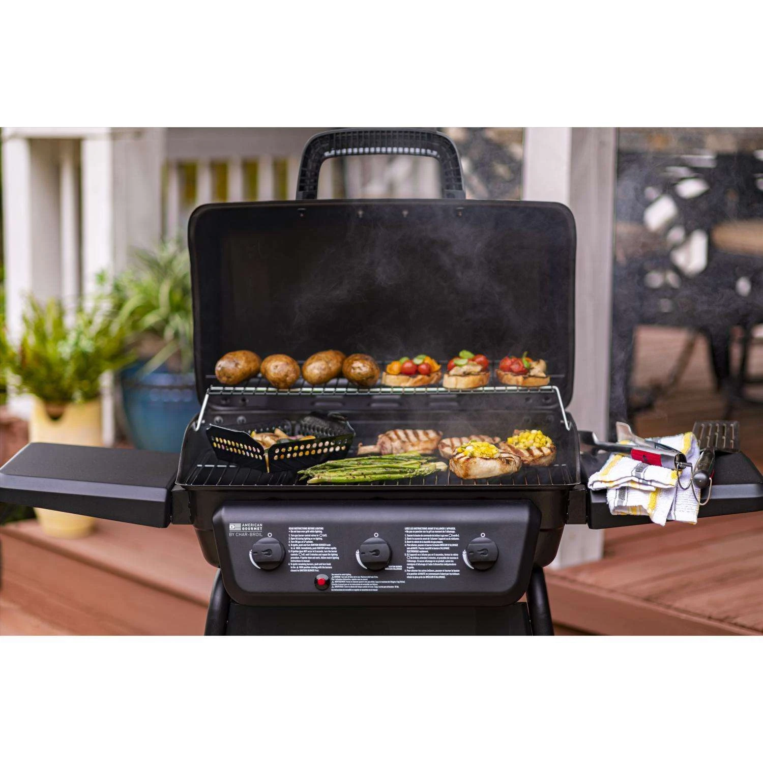 American Gourmet 3 Burner Liquid Propane Grill Black - Image 9