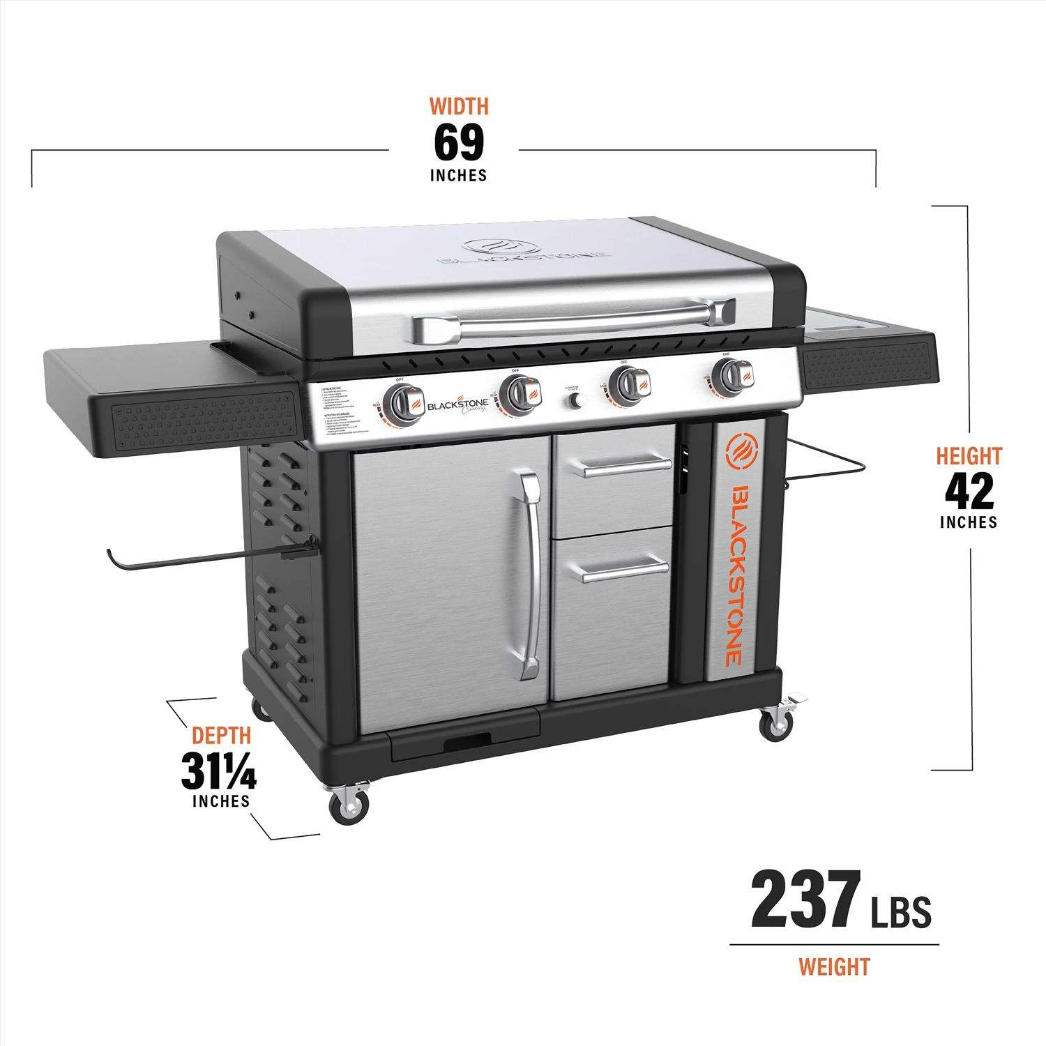 Blackstone 4 Burner Liquid Propane Outdoor Griddle Black/Silver - Image 2