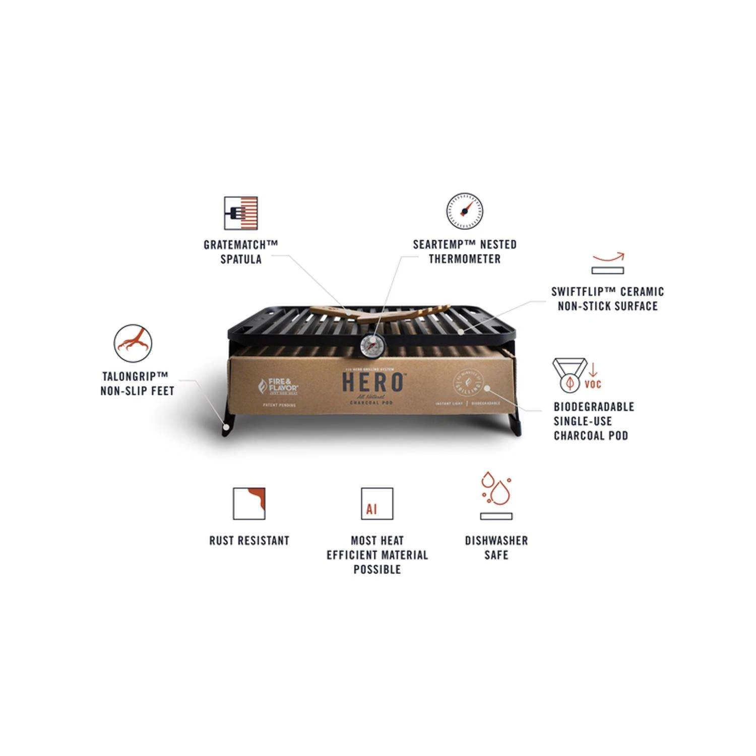 Fire & Flavor Hero Charcoal Grill Black - Image 6