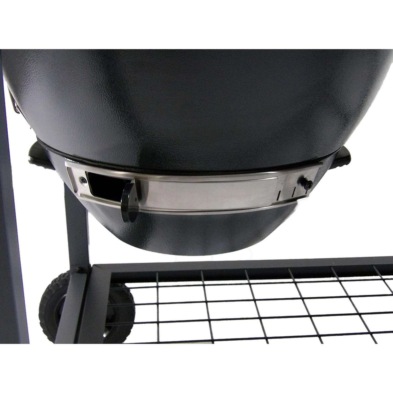 Brand-Man Grills 20 In. Rodeo Deluxe Charcoal/Wood Kamado Grill And Smoker Gray - Image 5