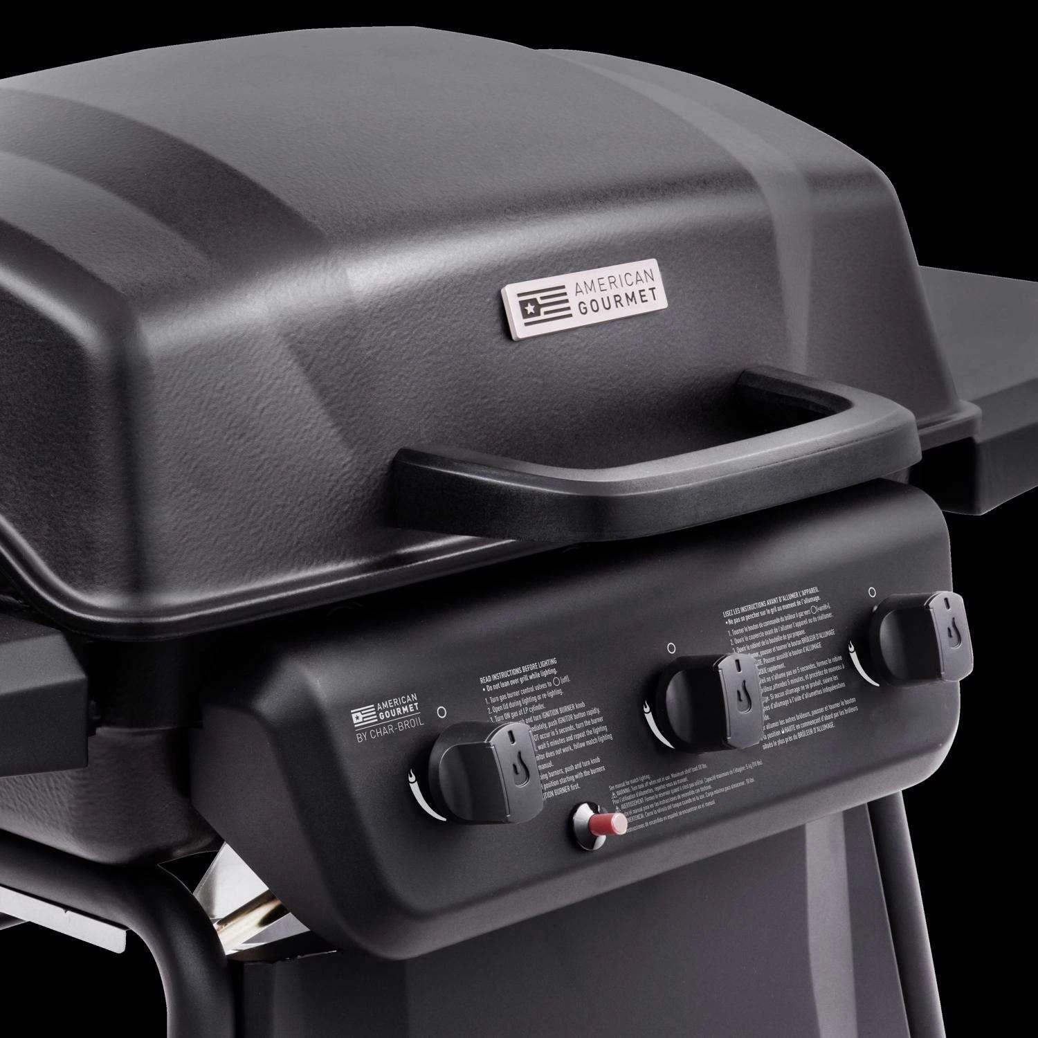 American Gourmet 3 Burner Liquid Propane Grill Black - Image 6