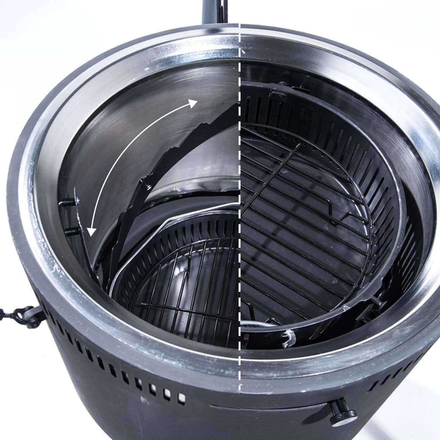 Burch Barrel 18 In. Charcoal/Wood Grill And Smoker Black - Image 5