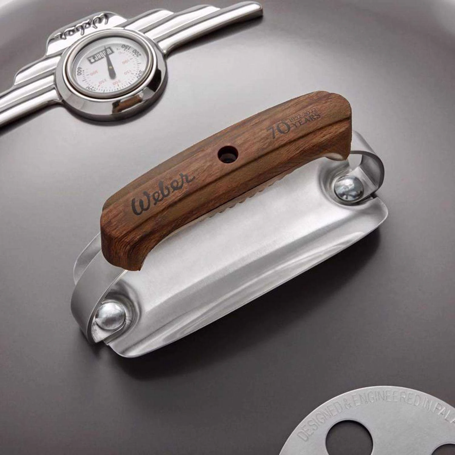 Weber 22 In. 70th Anniversary Kettle Charcoal Grill Hollywood Gray - Image 6