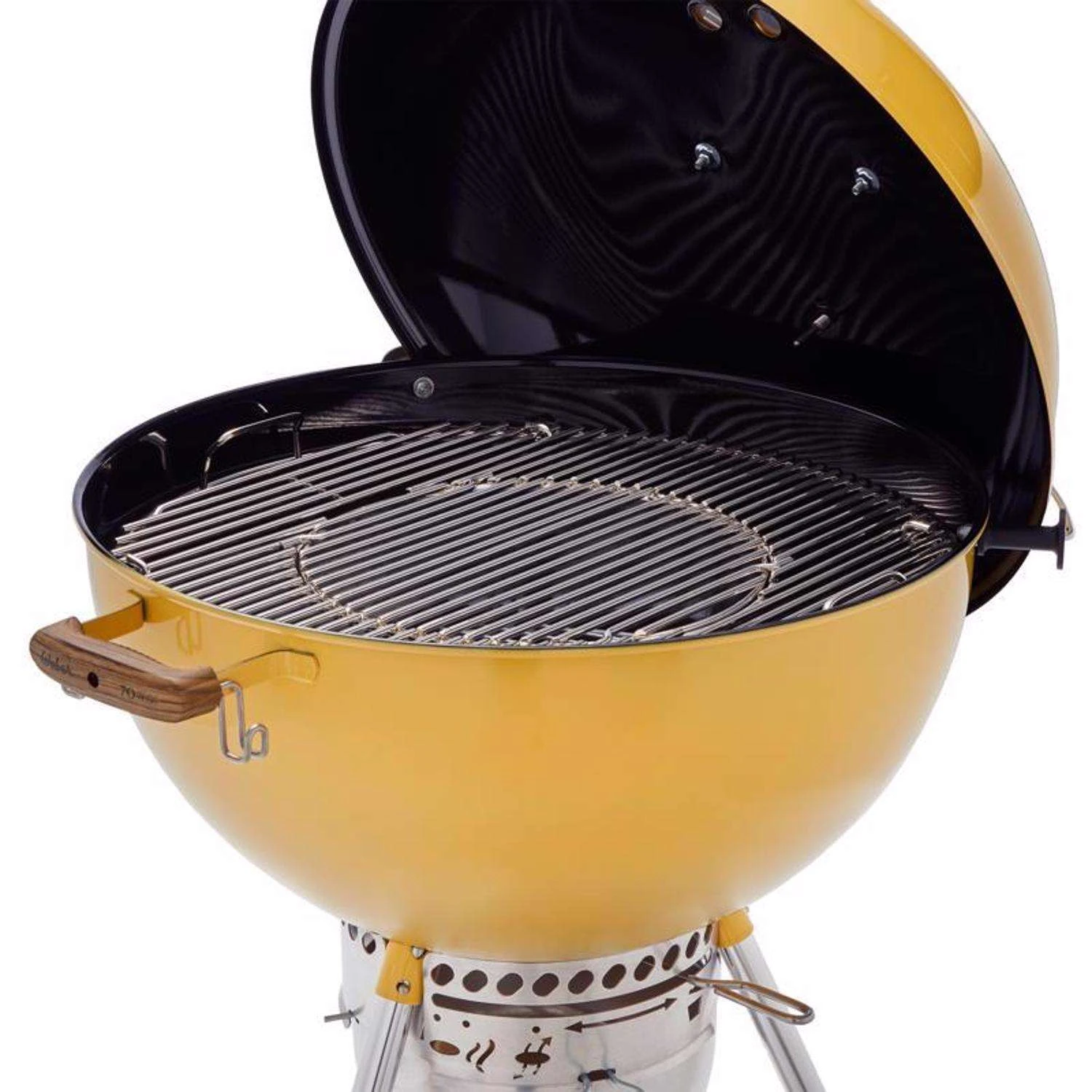 Weber 22 In. 70th Anniversary Kettle Charcoal Grill Hot Rod Yellow - Image 2