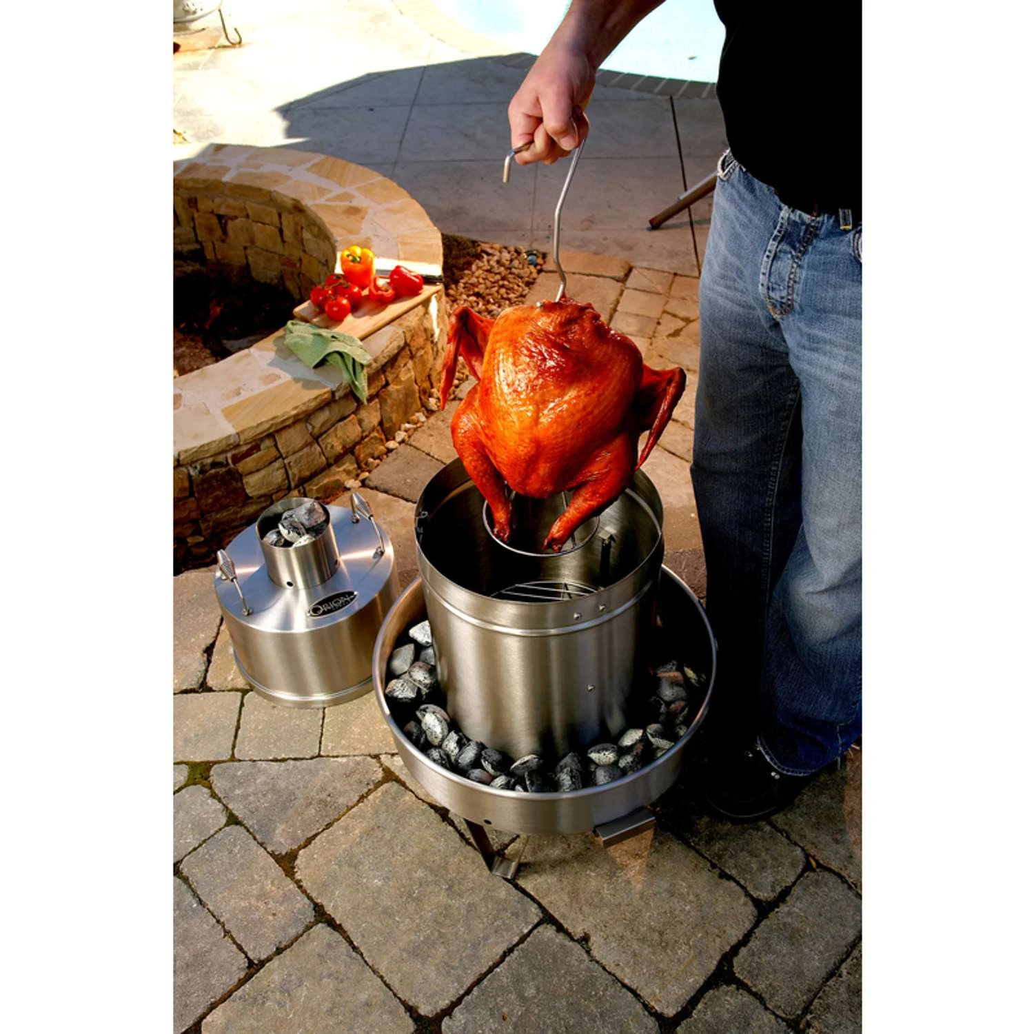 Orion Cooker Original Wood Chips Vertical Outdoor Convection Cooker Silver - Image 3