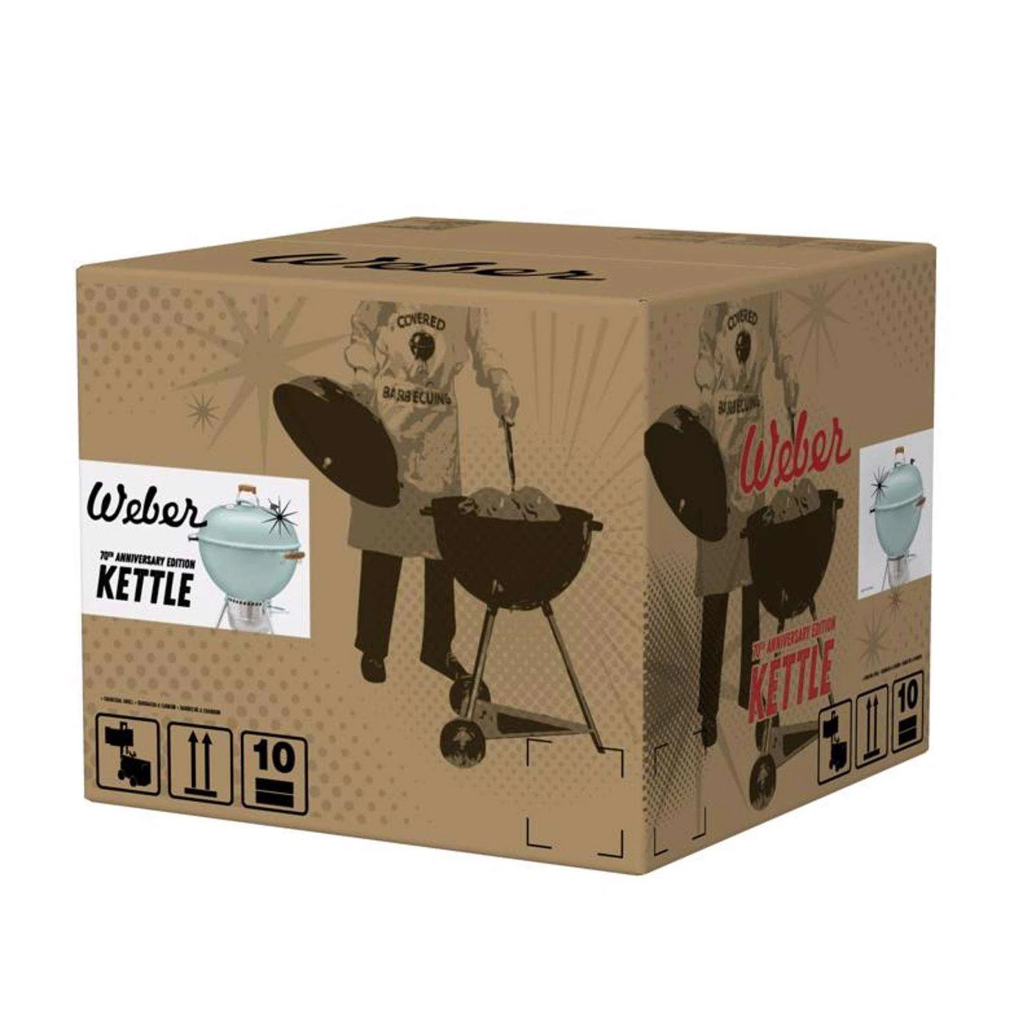Weber 22 In. 70th Anniversary Kettle Charcoal Grill Rock N Roll Blue - Image 8