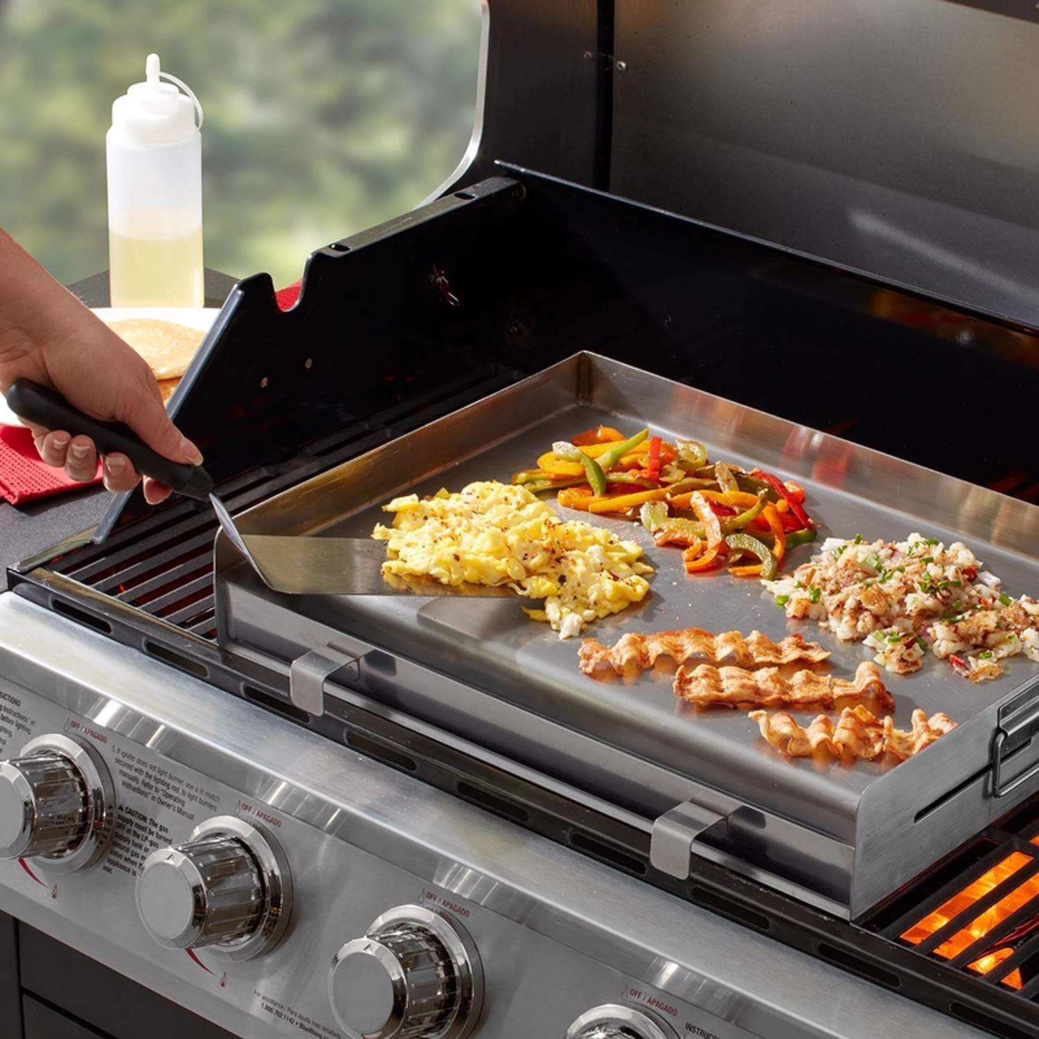 Mr. Bar-B-Q Stainless Steel Black/Silver Griddle Tool Set 5 Pc - Image 2