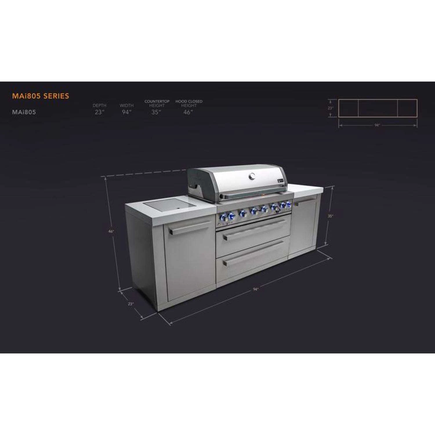 Mont Alpi Island 6 Burner Natural Gas/Propane Grill Silver - Image 8