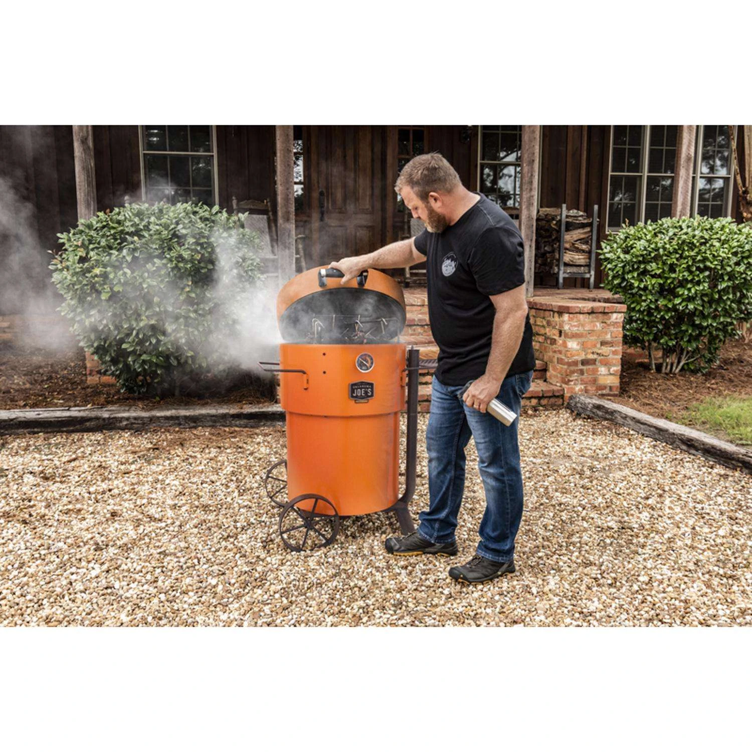 Oklahoma Joe's 21 In. Bronco Pro Charcoal Grill And Smoker Orange - Image 5