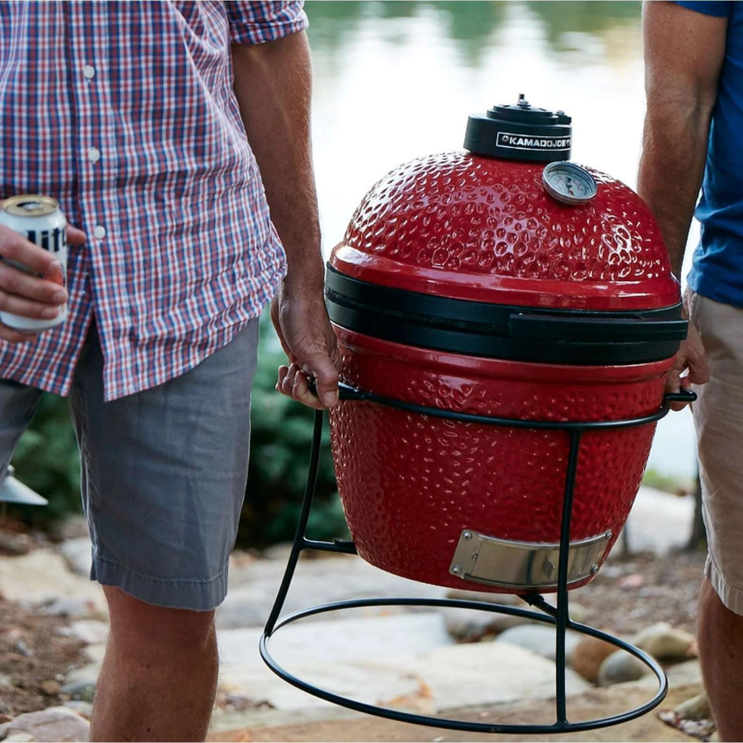 Kamado Joe 13.5 In. Joe Jr. Charcoal Kamado Grill And Smoker Red - Image 8
