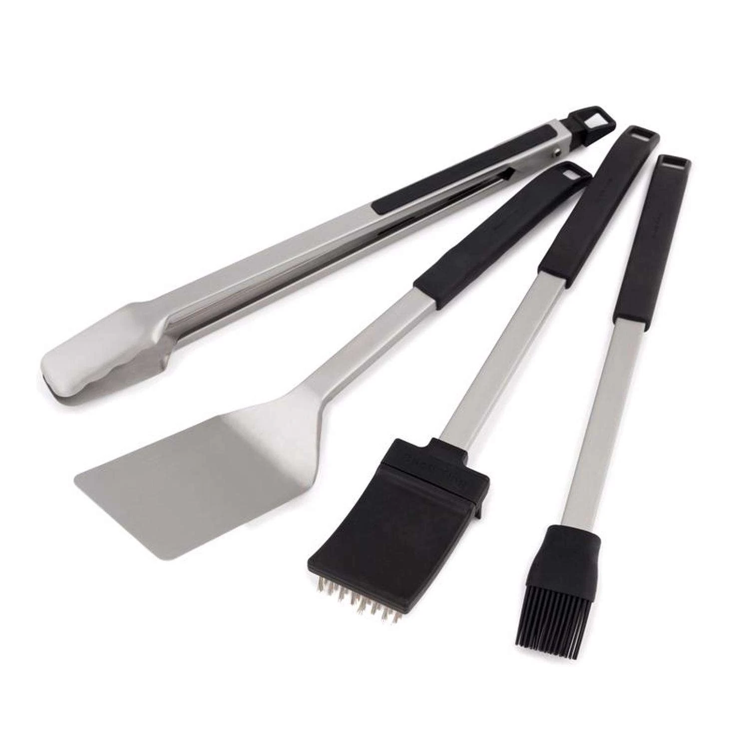Broil King Baron Stainless Steel Black/Silver Grill Tool Set 4 Pc